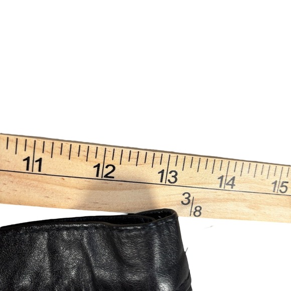 Vintage‎ 90s Unbranded Womens Black Old Money Genuine Leather Tibor Skirt - Picture 6 of 8